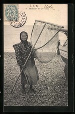 Old postcard Cayeux-sur-Mer, shrimp fisherman, crab fisherman 1907 