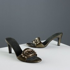 Sandales Gucci Noir et Or Cuir