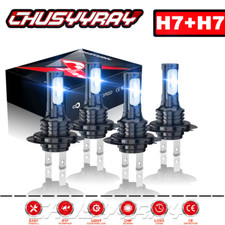 Combo H7 H7 LED Headlight Bulbs Kit High Low Beam Super Bright 6500K Xenon White
