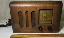antique PHILCO TRANSITONE vintage WOOD ART-DECO old table model TUBE RADIO as is