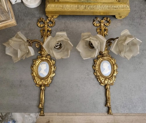 Appliques bronze doré louis - 2,