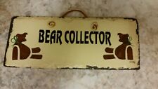 PLAIN JANE HAND MADE NEW ORLEANS SLATE ROOF TILE HANGING SIGN BEAR COLLECTOR!