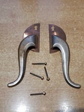 PAIRE POIGNÉE D'ARMOIRE MEUBLE EN MÉTAL ET CUIVRE ART DÉCO Long poignée : 15 cm