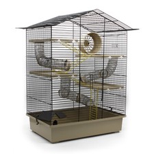Cage à Rongeur XXL 67x57x40 CM avec Accessoires Beige Souris Hamster Rat Neuf