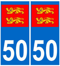 Autocollant plaque auto 50