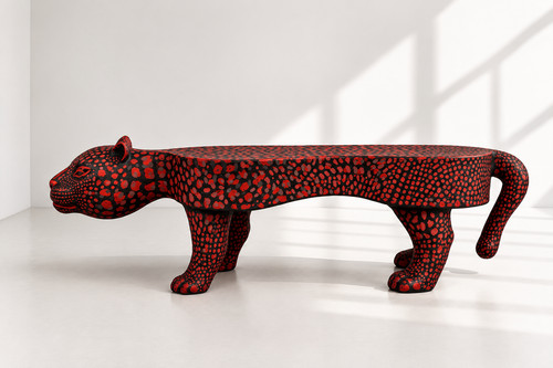 Handmade sculptural leopard - handmade,