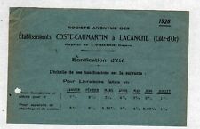 LACANCHE (21) FOUNDRY TOLERANCE ENAMEL "COSTE & CAUMARTIN" Tract in 1928