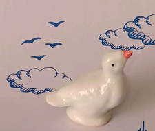 Fève COLOMBE BLANCHE bec rose