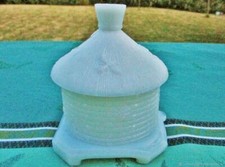 sucrier bonbonnière Ruche ancien et verre Art Nouveau Antique sugar bowl candy b