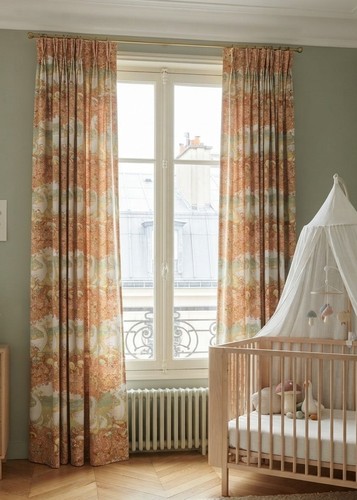 Paire rideaux vintage motif - de,