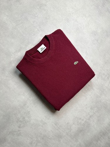 Pull lacoste bordeaux laine - pull, en