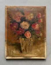 Bouquet de fleurs, huile sur
