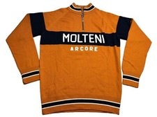 WOOLISTIC Men’s M Merino Wool Vtg Style 1/4-Zip Sweater Cycling MOLTENI ARCORE