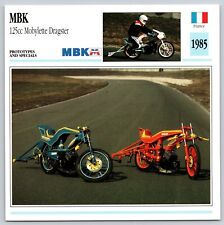 MBK 125cc Mobylette Dragster 1985 France Edito Service Atlas Motorcycle Card