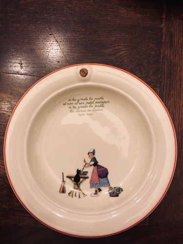 Assiette bouillie vintage - bouillie,