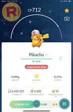 Shiny Pikachu Hilda Hat Costume Go Reg or 1M