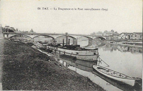 Cpa animée dax la dragueuse - cpa,