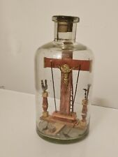 Grande bouteille Passion Christ croix crucifix échelle Art Populaire...