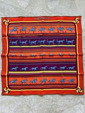 Hermes Carre 70 SOIE Vintage Sequences Red Unused Women No Box