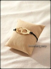 🎀 Bracelet menotte Or doré 🎀 tendance tressé cordon effet cuir Sexy ★ Freedom