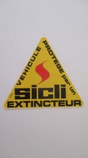 Vintage Original Vehicle Sticker Protected by Fire Extinguisher SICLI 13/11.5cm