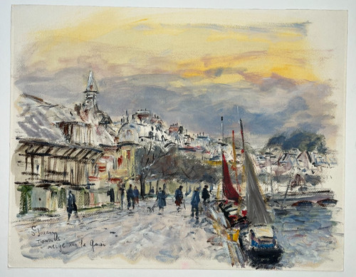 Trouville sur mer neige quai - trouville,