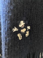 Vintage Donaldson Walt Disney Company Mickey Mouse Lambswool Scarf Navy Blue