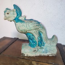 CHINA Ancient Dynasty Enameled Ceramic Bird Ridge Tile