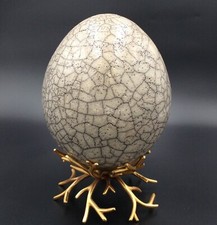 Oeuf d'Autruche en RAKU Céramique d'Artiste Japon - VENDU SANS LE PIED