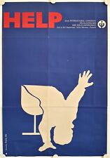 Affiche HELP Congrès Addiction Alcool Drogues 1978 Pologne