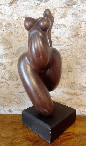 Sculpture bois signée - bois, rubén