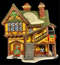 Department 56 Dickens Village Wingham Lane Parrot Seller 56.58449 w/ Cages, Sign