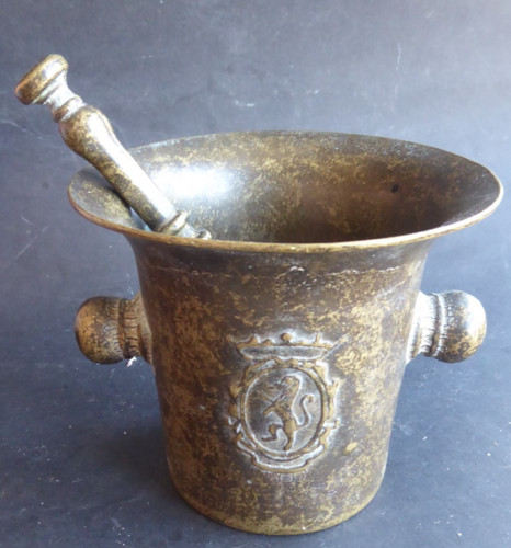 Mortier bronze anse et - bronze,