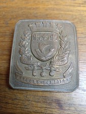 Plaque De Ceinturon En Laiton Sapeurs Pompiers De Paris Matriculee 