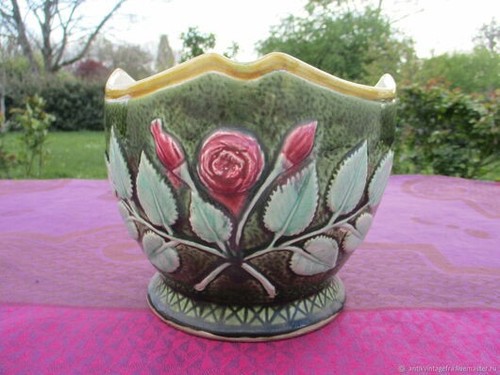 Antique pot cover roses - cover,,