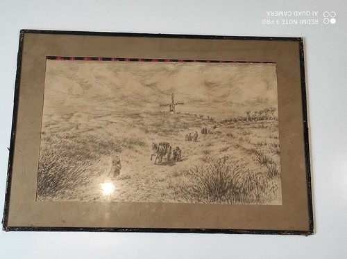 Dessin crayon signé - , isabey