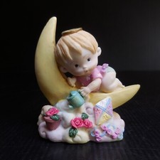 Vintage Art Deco Home Collection Moonlight Child Figurine Statue N7643