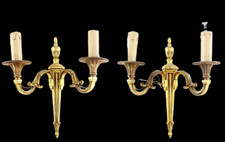 PAIR OF GILDED BRONZE SCONCES