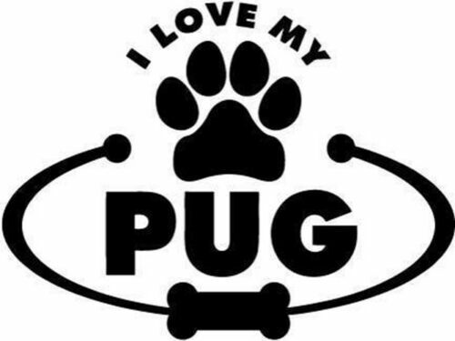 Autocollant sticker mural pug - sticker,