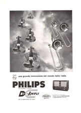 1957 ADVERTISEMENT PHILIPS RADIO BI-WIDE AMPLIFICATION SYSTEM HIGH BASS NOTES