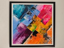 tableau abstrait coloré– art contemporain  oeuvre originale signée 