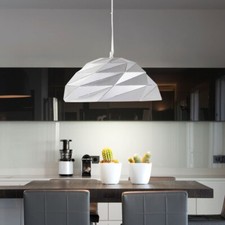 Lampe Suspendue Lumière pour Salle à Manger Luminaire de Salon Fer Argent 1x E27