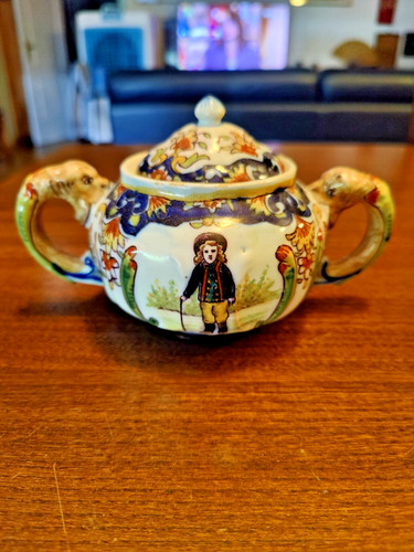 Ancien sucrier faience avec - ancien,