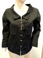 Roland Mouret France Black Silk Trim Hook Jacket US 8 IT 42 FR 40