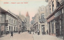 B068 Slovakia Kassa Kosice Kossuth Lajos street judaica Shop Fischer J postcard