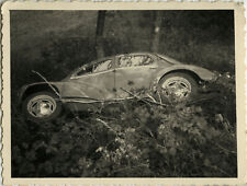 PHOTO ANCIENNE - VINTAGE SNAPSHOT - VOITURE RENAULT 4CV ACCIDENT - CAR CRASH 4