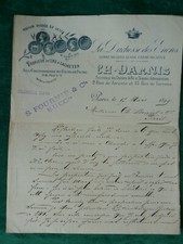 retro old mail/invoice CH.DAMISs seal wax factory