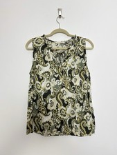 Odd Molly Green White Boho Tunic Tank Top Tattoo Pattern Sleeveless Size 2