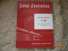 McCormick F-33 CULTIVATOR MAINTENANCE USE BOOKLET