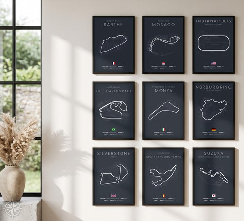 Circuit automobile affiche - automobile,